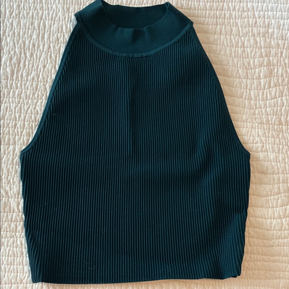 Babaton Dark Teal Ribbed Tank Top